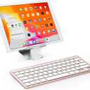 OMOTON Bluetooth Keyboard Compatible with iPad A16 11th 10th Generation, iPad 10.2 (9th/8th/7th), iPad Pro 13/12.9/11 inch, iPad Air 13/11 inch, iPad Air/Mini and More iOS Devices, Pink Gold