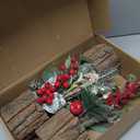 Lulu Home 3 Packs Christmas Table Decorations, Artificial Mini Christmas Trees Centerpieces with Red Berries Pine Cones for Xmas Tabletop Home Farmhouse Holiday Decor