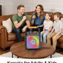 Bluetooth 5.4-Portable Karaoke Machine for Adults with 2 Wireless UHF Microphones, 7 Dynamic Lights Mode Speaker Coaxial PA System,Supports TF/SD/USB,AUX in,FM,REC-Upgrated Sound Quality (168-white)