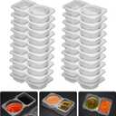 20 Set Reusable Snack Containers, 2-Compartment Dipping Containers with Lid for Refrigeration, Portion Control, Outdoor Takeaway Sauce Dip Case