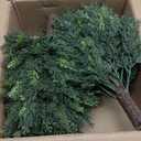 Artificial Plants Faux Cypress Topiary Tree Made PE, 17.71 inch Artificial Bush Ground Insert Stake Floral Arrangement, Faux Evergreen Tree Plants for Indoor Outdoor Front Porc