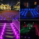 20pcs Low Voltage LED Deck Lights Kits Multi-Color RGB Stainless Steel Waterproof Outdoor Yard Garden Recessed Wood Decoration Lamps Landscape Pathway Patio Step Stairs Black Border(20Pack)