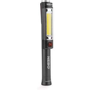 NEBO Big Larry 2 Work Light | 500 Lumens, 4 Light Modes, Magnetic LED Flashlight & Portable COB Task Lamp, Battery Powered, Pocket Clip, Water Resistant, Includes 3x AA Batteries  Storm Gray