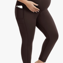 Fotociti Plus Size Maternity Leggings with Pockets Over the Belly,Pregnancy Pants for Casual Yoga Workout Lounge, XL