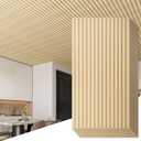 Art3d 6-Pack Slat Design 3D Wall Panels for Interior Wall Decor, 2x4 FT PVC Decorative Drop Ceiling Tiles - Oak, 24 x 48in.
