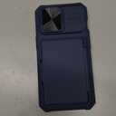 for iPhone 13 Pro Case with Card Holder (4-5 Cards), Slide Camera Cover, Military Grade Drop, RFID Block, Rugged Heavy Duty Shockproof Men Women Phone Case for iPhone 13 Pro, Blue