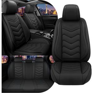 Car Seat Covers for Chevy Trax 2015-2025, Stylish Sport Seat Cover, Premium Nappa Leather Car Seat Cover. Automobile Seat Covers Sets.(Standard 5 Seats/Pure Black)