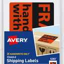 Avery Preprinted Shipping Labels, "Fragile Handle with Care" Label Stickers, 3" x 5", Non-Printable, 40 Rectangle Labels Total (5283)