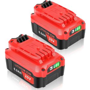 Stairlie Upgraded 2-Packs Replacement 6.0 Ah Battery for Craftsman 20v Battery Compatible with Craftsman CMCB204, CMCB204, CMCB206, CMCB202, CMCB201 20V Cordless Power Tools High Performance