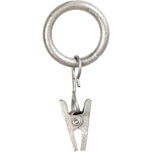 Kenney Petit Window Curtain Clip Rings, Pewter, 14 count (pack of 1) (For 1/2" Diameter Rods)
