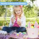 Easter Basket for kids Empty Bunny Egg Baskets With Handle And Ears Easter Gifts Cute Woven Basket (pink)