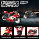 4-Pack Pull-Back Motorcycle Toys - Friction Powered Kids Toy Cars with Lights, Sounds & Automatic Drive for Boys & Girls Aged 3-12