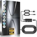 2025 Updated Strongest TV Antenna,2800+ Miles Range Indoor/Outdoor Antenna for Smart TV and All Old TV's,360° Reception Digital TV Antenna for Local Channels-38ft Thick Coax Cable and Amplifier
