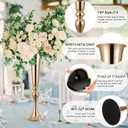 SHOHAYTO 2 Pcs 22" Tall Gold Vases Metal Flower Arrangement Stand, Versatile for Centerpieces, Decoration for Table, Party, Wedding