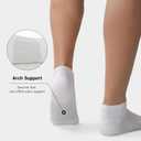 BAMBOO COOL Men's Athletic Ankle Socks Cushioned Moisture Wicking, Low Cut Running Mesh Socks Arch Support, 8 Pack (White, L)