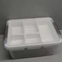 Citylife 17 QT Plastic Storage Box with Removable Tray Craft Organizers and Storage Clear Storage Container for Organizing Bead, Tool, Sewing, Playdoh