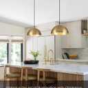 Gold Pendant Lights Kitchen Island 2-Light, Gold Dome Pendant Light, Modern Dining Room Light Fixture, Island Pendant Lights for Kitchen, Dining Room, Bar, Cafe