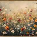 InSimSea Framed Canvas Wall Art Vintage Decor, Wall Decor for Living Room Bedroom Office Bathroom, Large Nature Landscape Flower Wildflower Oil Painting Prints, Home Decorations, 16x24inch