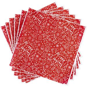 100 Sheets Christmas Wax Paper for Food, Red and White Parchment Paper Cookie Box Deli Wrapping Grease Resistant Basket Liners for Xmas Home Kitchen Party Food Supplies(9.8 x 9.8 Inches)