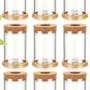 Baderke 9 Packs Propagation Vases for Plants Plastic Plant Propagation with Hole Lid and Bamboo Stand Growing in Water Hydroponic Home Office Desktop Vase Decoration(Classic Style)