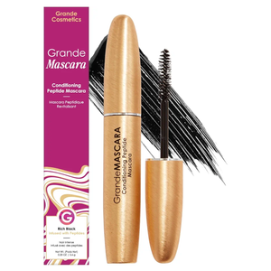 Grande Cosmetics GrandeMASCARA Conditioning Peptide Mascara  Buildable Volume & Length, WaterResistant & ClumpFree  Lash & Extension Friendly, Black (0.20 oz)