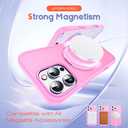 Designed for iPhone 16 Pro Case with Magnetic Ring Stand [Compatible with Mag-Safe] [Military Drop Protection] Shockproof Translucent Phone Cover for iPhone 16 Pro 6.3",Pink