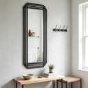 55"x22" Rectangle Decorative Wall Mirror with Geometric Frame