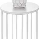 Plant Stand Indoor,small plant stool,Flower Pot Corner stand holder,Mid Century Heavy Duty Metal Tall Home Decor,Modern Round End Table,Small Rustic Display Stand for Living Room,Bedroom(White,18In)