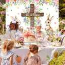Spring Easter Backdrop He is Risen Background for Easter Party Decor 7x5FT