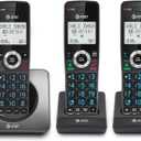 AT&T GL2101-3 DECT 6.0 3-Handset Cordless Home Phone with Call Block, Caller ID, Full-Duplex Handset Speakerphone, 2" White Backlit Display, Lighted Keypad (Graphite & Black)