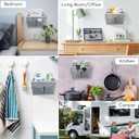 Kanrichu 2pcs Middle Wall Hanging Organizer Bag, Linen Fabric Door Hanging Storage Basket with Pockets, Waterproof Bin for Kitchen, Bedroom, Office, RV Camper (Gray)