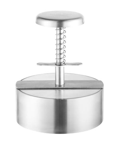 Brigii 304 Stainless Steel Burger Press - 4.5" Hamburger Patty Maker, Heavy Duty Stainless Steel Burger Press for Ground Beef, Burgers (Dishwasher Safe)