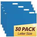 HERKKA Hanging File Folders, 30 Pack Reinforced Letter Size Hanging Folders, Designed for Bulky Files, Filing Cabinet, 1/5-Cut Adjustable Tabs (Lightblue)