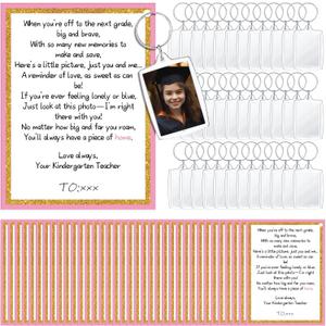 36 Sets End of Year Student Gifts from Teacher Perschool Graduation Gift Includes 36 Photo Frame Keychains and 36 Poem Cards for Students