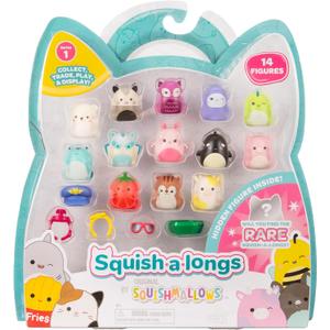 SQUISH-A-LONGS 14 Pack - 1 Mini-Squish with 4 Accessories, 1 Ring, and a Collectors Guide - Collect, Trade, & Play