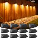 Solar Fence Lights Outdoor, 12 Pack Ultra-Bright 100 Lumens Fence Lights Solar Powered, IP65 Waterproof, 9 Color Modes, 12+ Hours Lighting Decor for Backyard/Patio/Deck/Wall/Pool