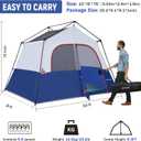 HIKERGARDEN 6-8 Person Camping Tent - Portable Family Cabin Tent for Camp, Windproof Fabric Camp Tent Outdoor for Hiking, Backpacking, Traveling