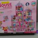 Doll House for Girls ,10 Rooms Pink Doll House with Dolls Figure, Puppies ,Furnitures, Accessories, LED Light, Toddler Playhouse Gift for for 3 4 5 6 7 8 9 10 Year Old Girls Toys