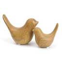 Elegant Wood Look Small Bird Sculptures, Modern Abstract Art Pieces for Bookshelf Decor, Coffee Table Decor, and Luxury Home Decor Accents(2Pcs Set)