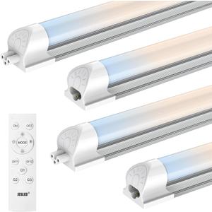 JESLED LED Shop Lights 4FT with Remote, 45W 5400LM Dimmable Linkable Garage Light, 3000K-7000K Adjustable Color Temperature, for Workshop, Basement, Workbench, ETL Listed 4 Pack