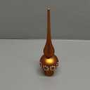 Gejoy Mexican Glass Christmas Finials Tree Topper Platos De Barro Ornaments Cielito Lindo Spherical Blown Glass Mexicanos Tree Topper Finials Holiday Indoor Suitable for Party Decoration, 9.8inches (Brown)