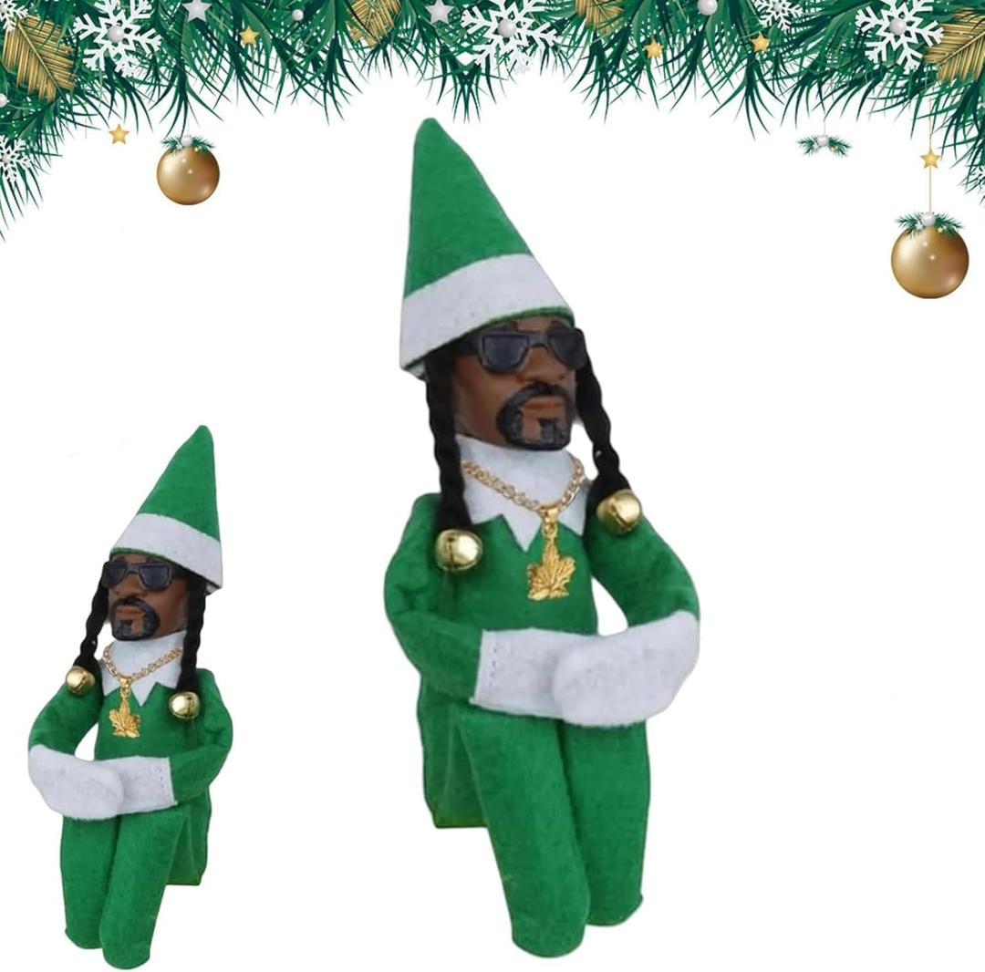 2 x Christmas Elf Plush Doll, Handmade Christmas Elf Plush Hip Hop Doll Decoration, Suitable for Family Holiday Decorations(1PCS)