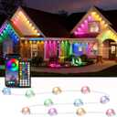 aiicrgb RGB Permanent Outdoor Lights, 300FT LED Eaves Lights with Smart App Remote Control, IP67 Waterproof, Music Sync, Timing Function for Christmas, Party, All Holiday Decorations