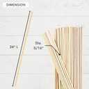 Wooden Dowel Rods 5/16 x 24 Inch Round Unfinished Hardwood Craft Sticks for DIY Lollipops Cake Support, 50 Pieces