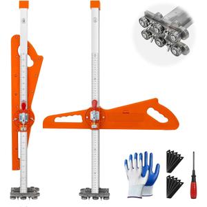 4-Blade Drywall Cutting Tool, Fast Cutting Drywall Cutter with 25-Bearing System, Dual-Handle Stable Lock Sheetrock Cutter for 1/4"–1/2" Boards, with Blades in the Slot & Carry Bag
