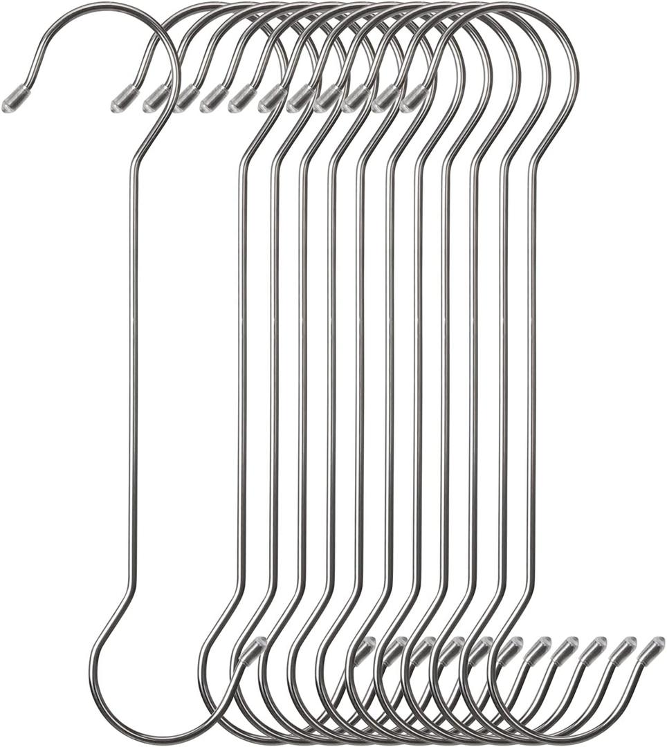 12 Pack 11.8 Inch S Shape Hooks Large Stainless Steel Metal for Hanging Heavy Duty Bird Feeders (11.8Inch/12pack)