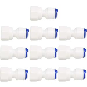 uxcell 1/4 Inch Female -1/4 Inch Tube OD Quick Connect Water Purifiers Tube Fittings Push in To Connector Filter Tubing Hose Pipe Joint for RO Reverse Osmosis System 10pcs