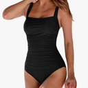 Upopby Women's Vintage Padded Push up One Piece Swimsuits Tummy Control Bathing Suits Plus Size Swimwear Size M