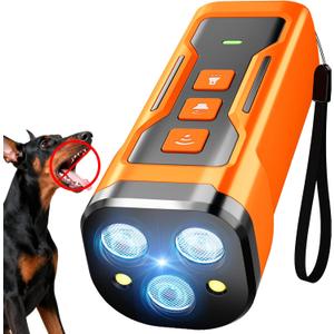 Dog Bark Deterrent Devices, 3X Ultrasonic Anti Barking Device for Dogs, 6 Modes Stop Neighbors Dog Barks No More Bark Control | 33 FT Range Indoors Outdoors with Flashlight, Safe & Humane Behavior Correct Training Device Compatible with Dog Fence