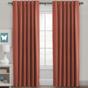 H.VERSAILTEX Blackout Curtains Thermal Insulated Window Treatment Panels Room Darkening Blackout Drapes for Living Room Back Tab/Rod Pocket Bedroom Draperies, 52 x 96 Inch, Orange, 2 Panels